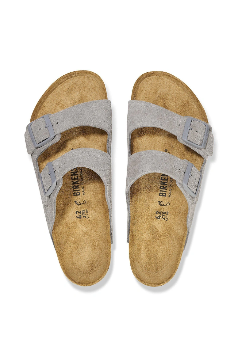 Boutique77 - כפכפים Arizona Suede Leather – BK-1027749 – stone-coin – 1