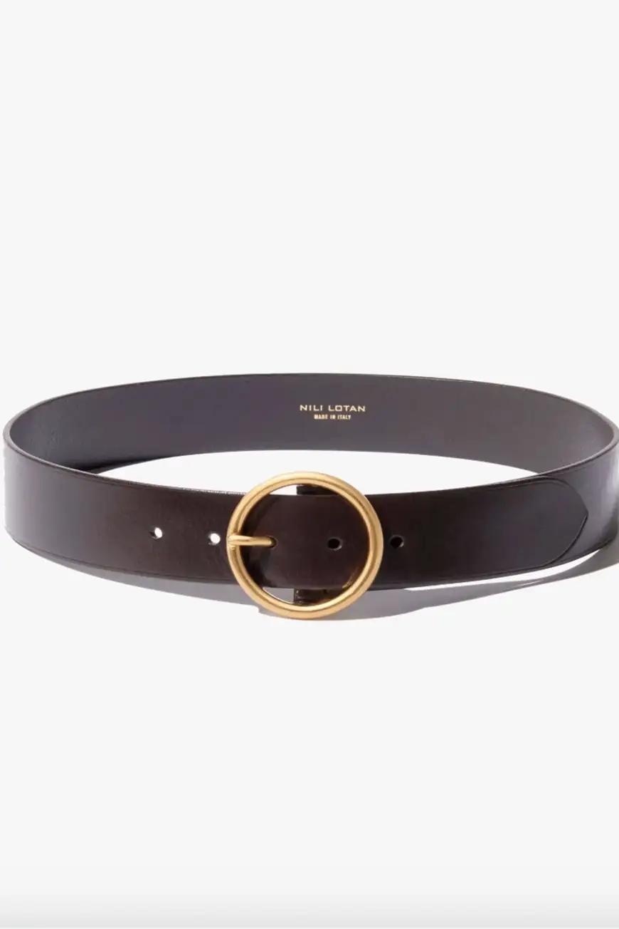 12815l38 Dark Brown W Antique Brass Buckle 2