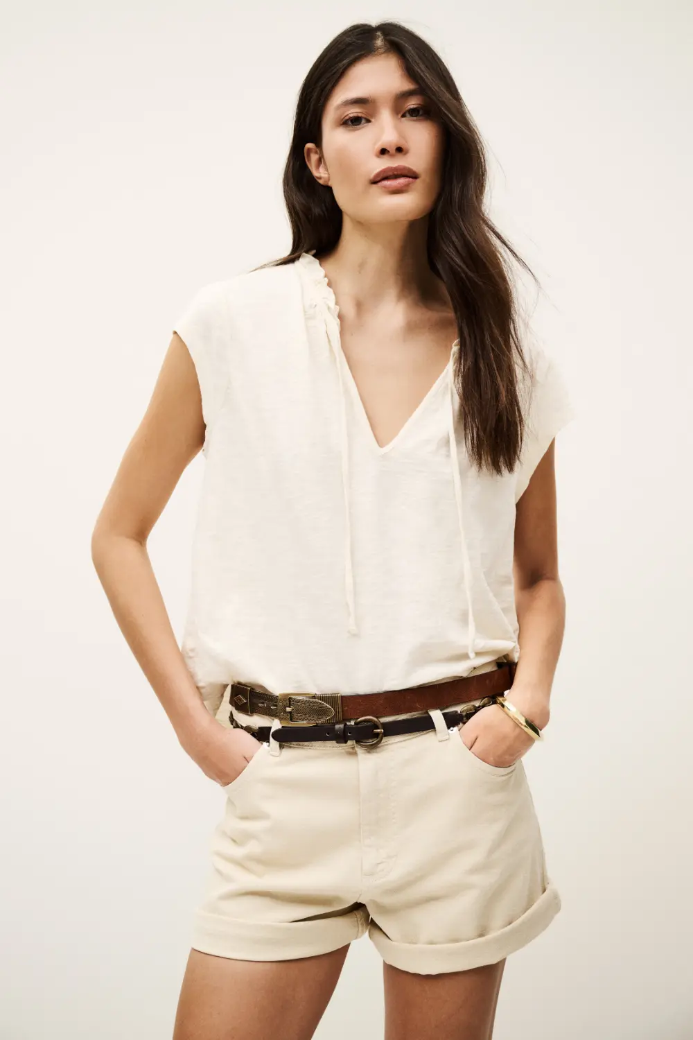 Boutique77 - חולצת טי Very – 1E25VERY_ECRU – ecru – 3