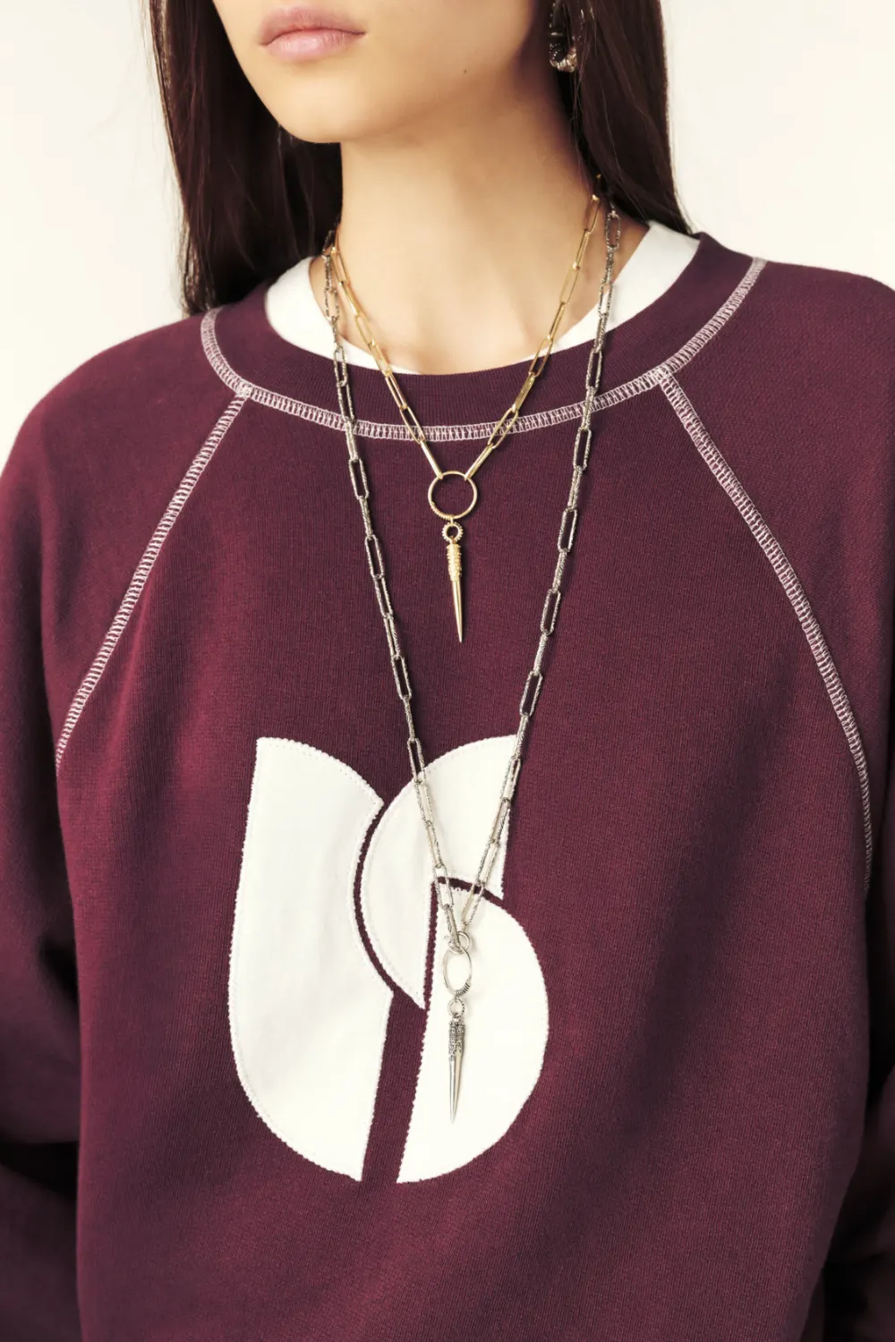 Boutique77 - סווטשירט Bart – 1H24BART_AUBERGINE – aubergine – 2