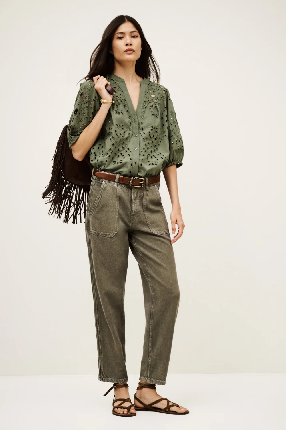 Boutique77 - חולצה Beatrice – 1H25BEAT_KAKI – 1