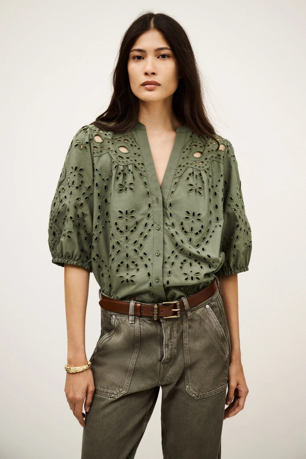 Boutique77 - חולצה Beatrice – 1H25BEAT_KAKI – 1