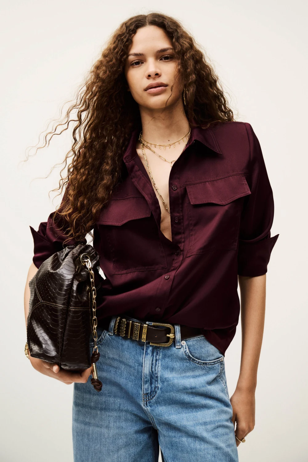 Boutique77 - חולצה Canoli – 1H25CANO_PRUNE – 2