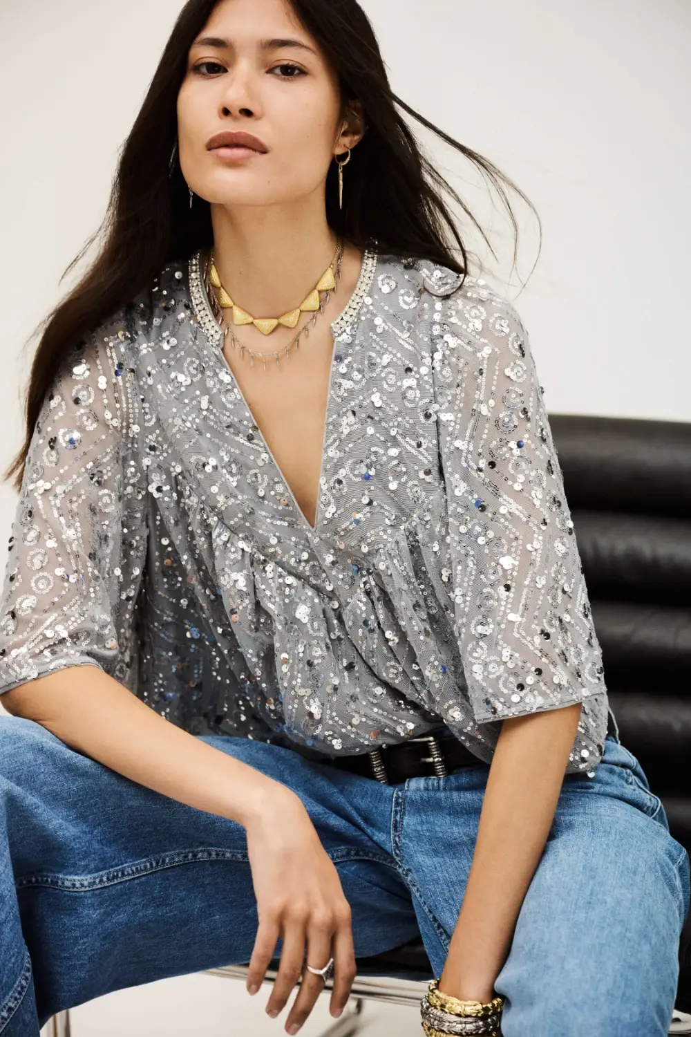 Boutique77 - חולצה Cara – 1H25CARA_SILVER – 3