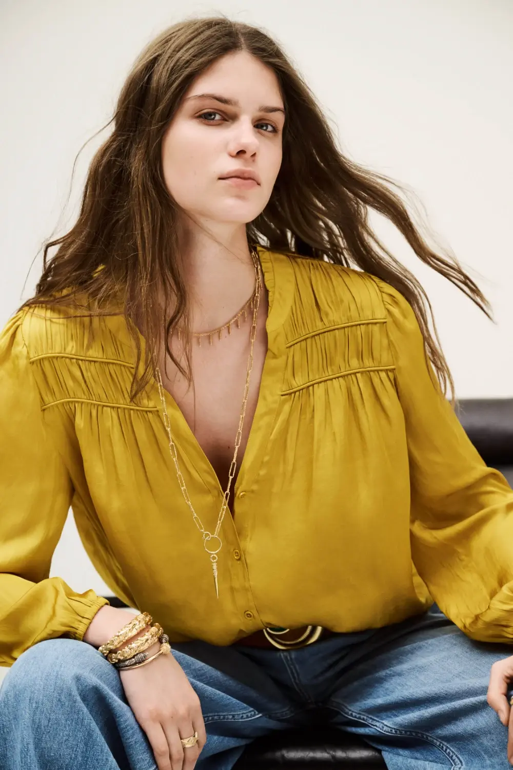 Boutique77 - חולצה Cessia – 1H25CESS_CURRY – 2