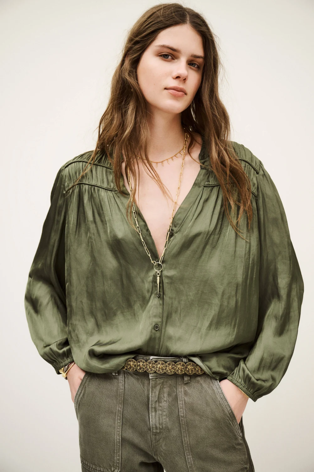Boutique77 - חולצה Cessia – 1H25CESS_KAKI – 2
