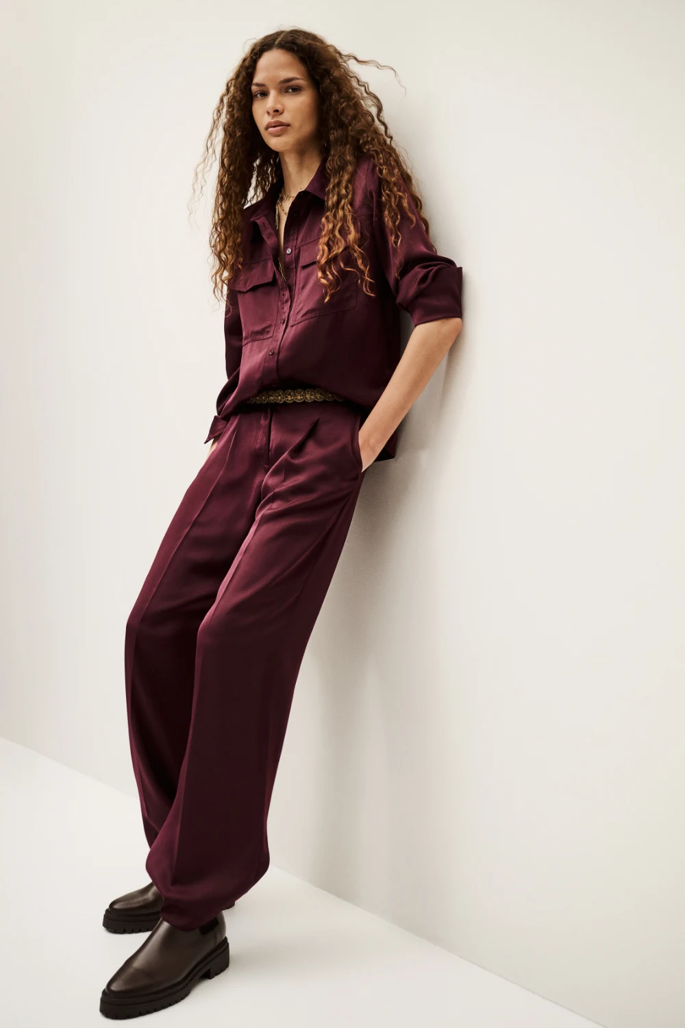 Boutique77 - מכנסיים Charly – 1H25CHAR_PRUNE – 2