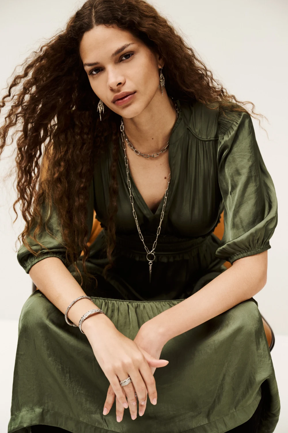 Boutique77 - שמלה Cleli – 1H25CLEL_KAKI – 1