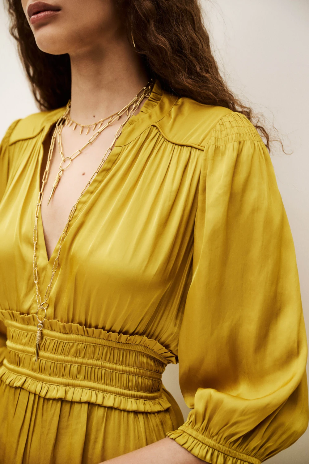 Boutique77 - שמלה Cyrilia – 1H25CYRI_CURRY – 2