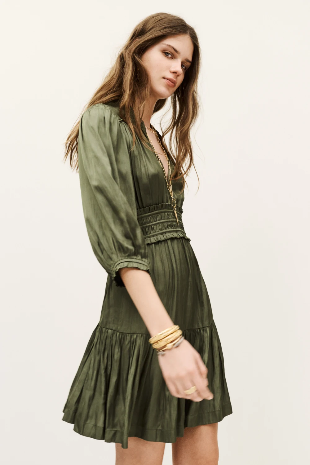 Boutique77 - שמלה Cyrilia – 1H25CYRI_KAKI – 1