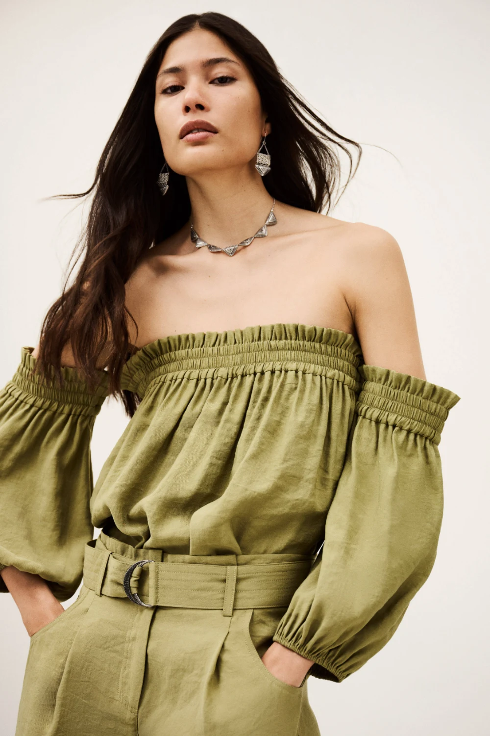 Boutique77 - חולצה Dalila – 1H25DALI_KAKI – 1