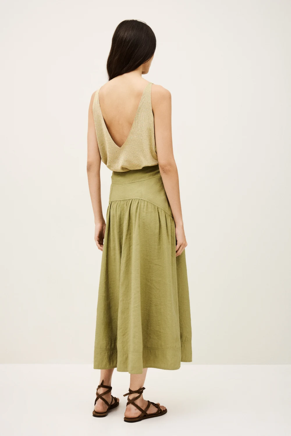 Boutique77 - חצאית Donia – 1H25DONI_KAKI – 4