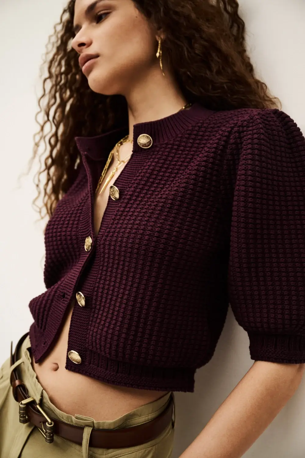 Boutique77 - קרדיגן Garance – 1H25GARA_PRUNE – 2