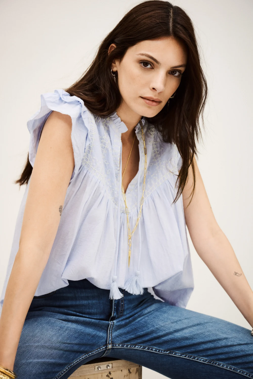 Boutique77 - חולצה Janny – 1H25JANN_BLEUCIEL – 2