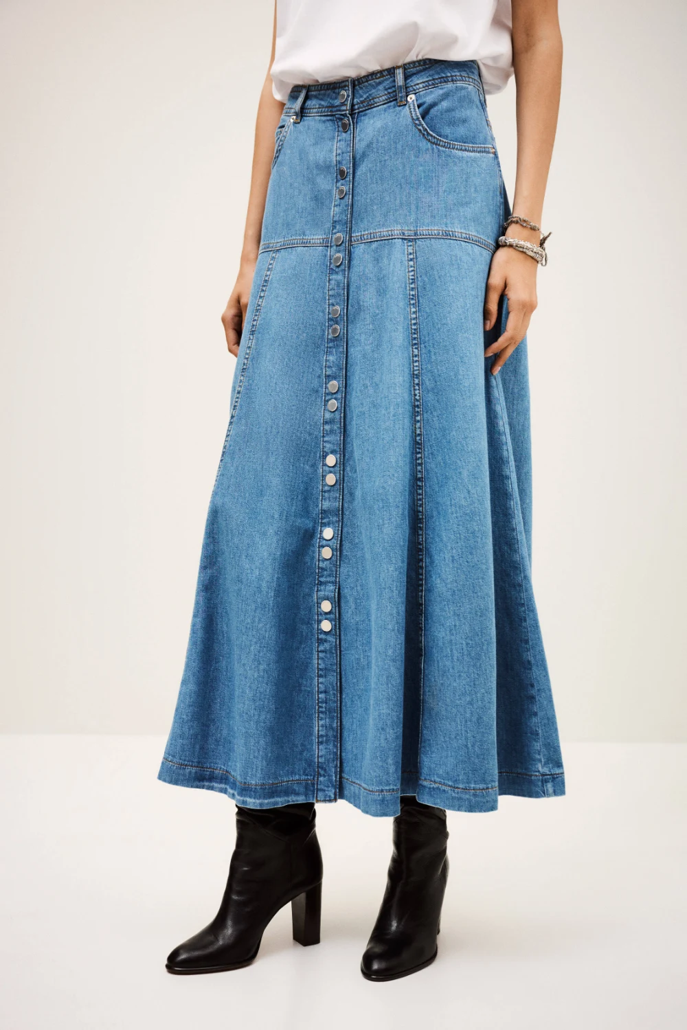 Boutique77 - חצאית Laddie – 1H25LADD_LIGHTUSEDBLUE – 2