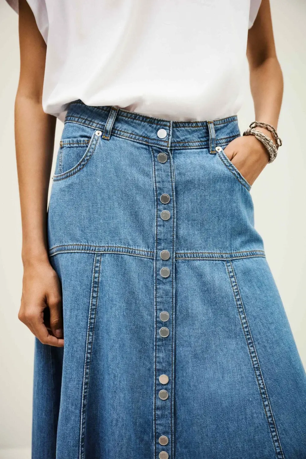 Boutique77 - חצאית Laddie – 1H25LADD_LIGHTUSEDBLUE – 3