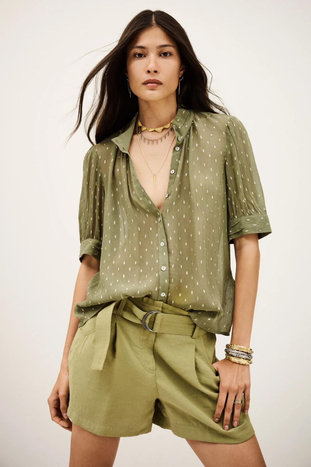 Boutique77 - חולצה Mimi – 1H25MIMI_KAKI – 3