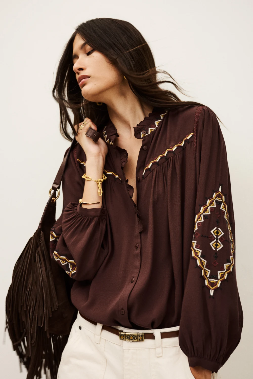 Boutique77 - חולצה Tate – 1H25TATE_CHOCOLAT – 2