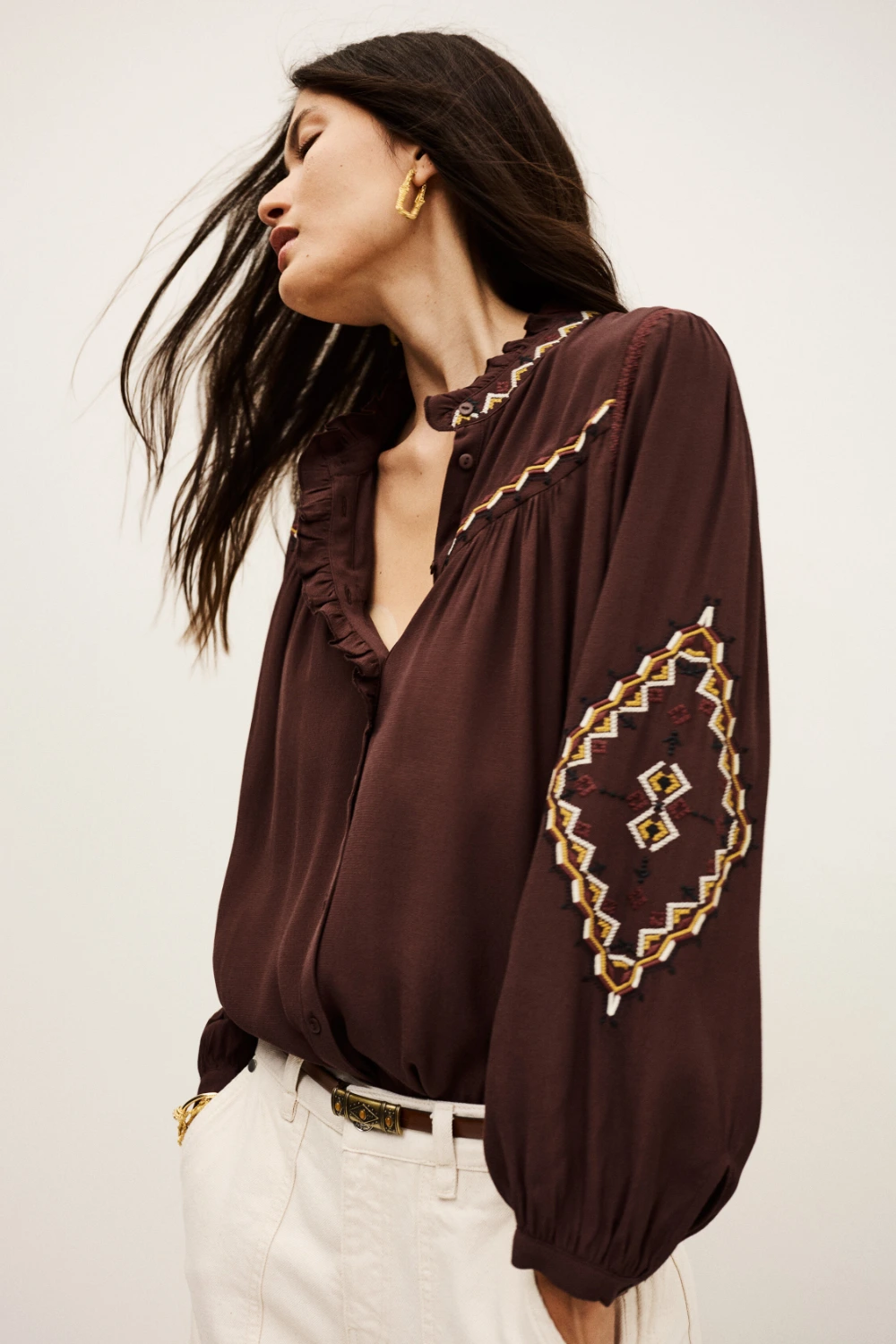 Boutique77 - חולצה Tate – 1H25TATE_CHOCOLAT – 3