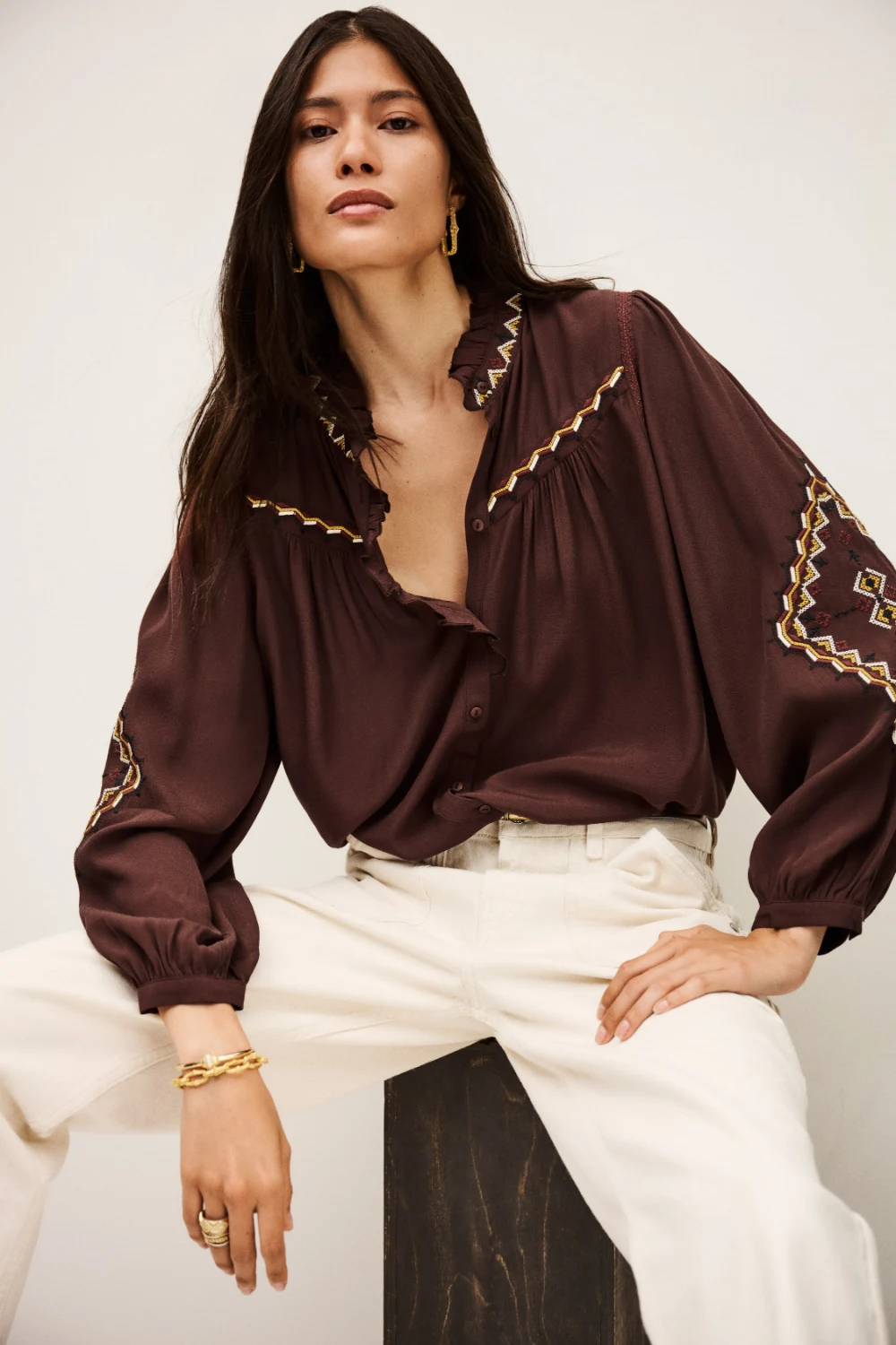 Boutique77 - חולצה Tate – 1H25TATE_CHOCOLAT – 4