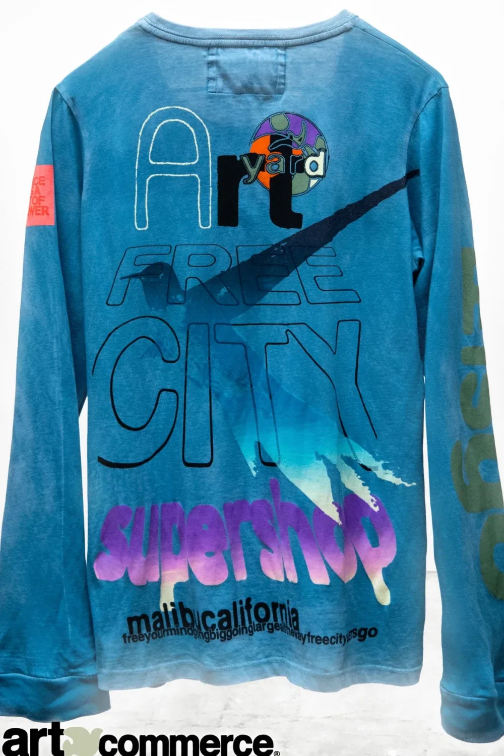 Boutique77 - חולצת טי-שירט Circa'2005 Supershop Malibu Homage Supervintage – FC-ACTLST006-BCDPW – bluecardust-powder – 1