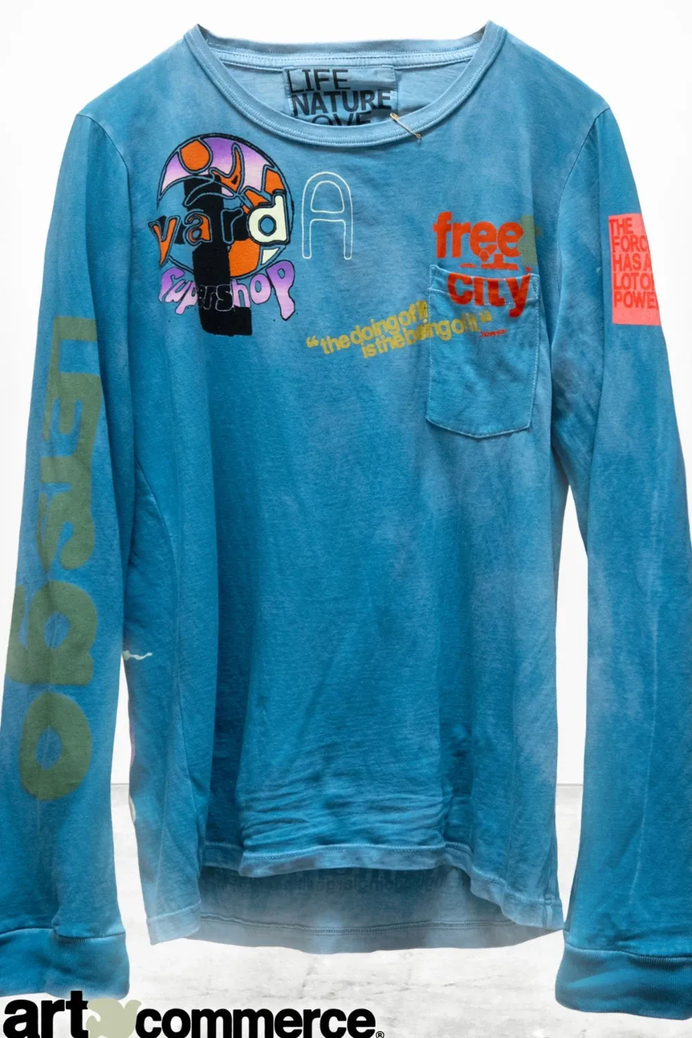 Boutique77 - חולצת טי-שירט Circa'2005 Supershop Malibu Homage Supervintage – FC-ACTLST006-BCDPW – bluecardust-powder – 2