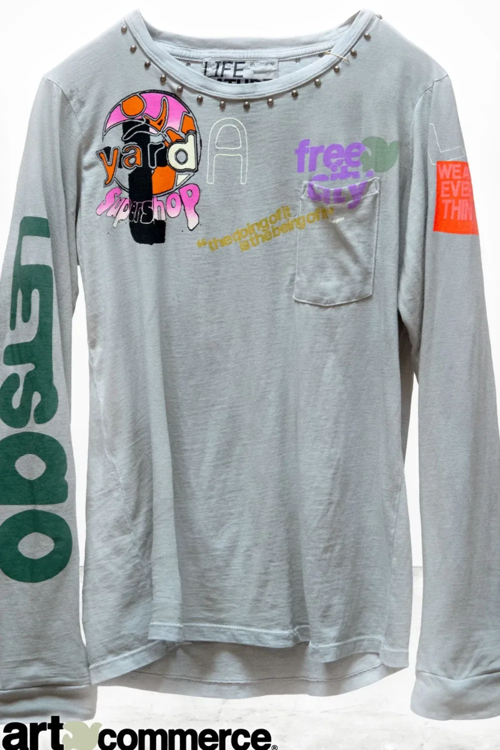 Boutique77 - חולצת טי-שירט Circa'2005 Supershop Malibu Homage Supervintage – FC-ACTLST006-SVRPW – silver-rock-powder – 2