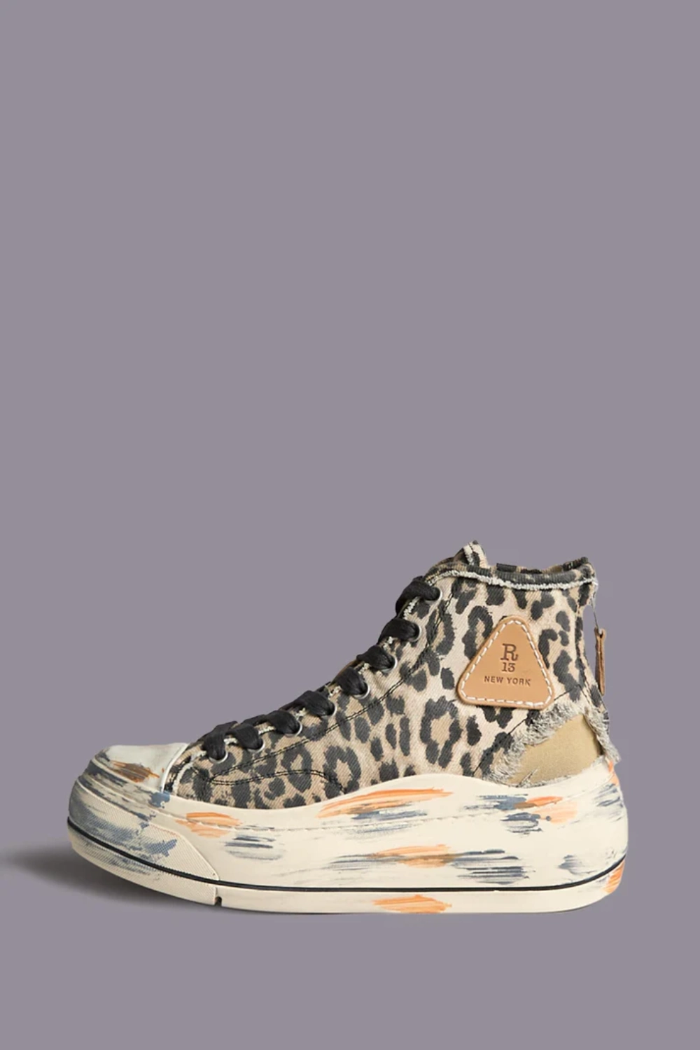 Boutique77 - סניקרס Kurt High Top – R13S5029-S176Y – distressed-light-leopard – 1