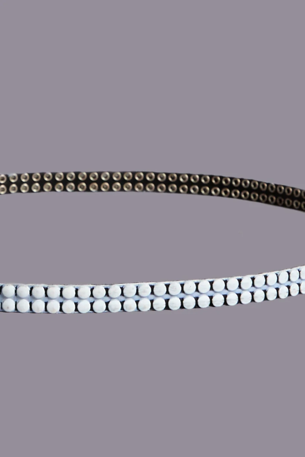 Boutique77 - חגורה Studded R13 Skinny – R13WA058-A073A – painted-white – 1