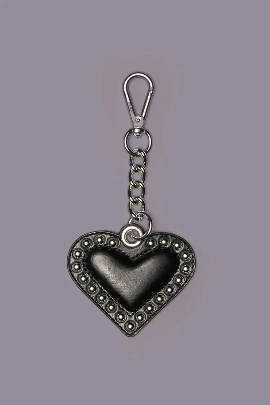 Boutique77 - מחזיק מפתחות Heart – R13WA081A082 – black-with-silver – 1