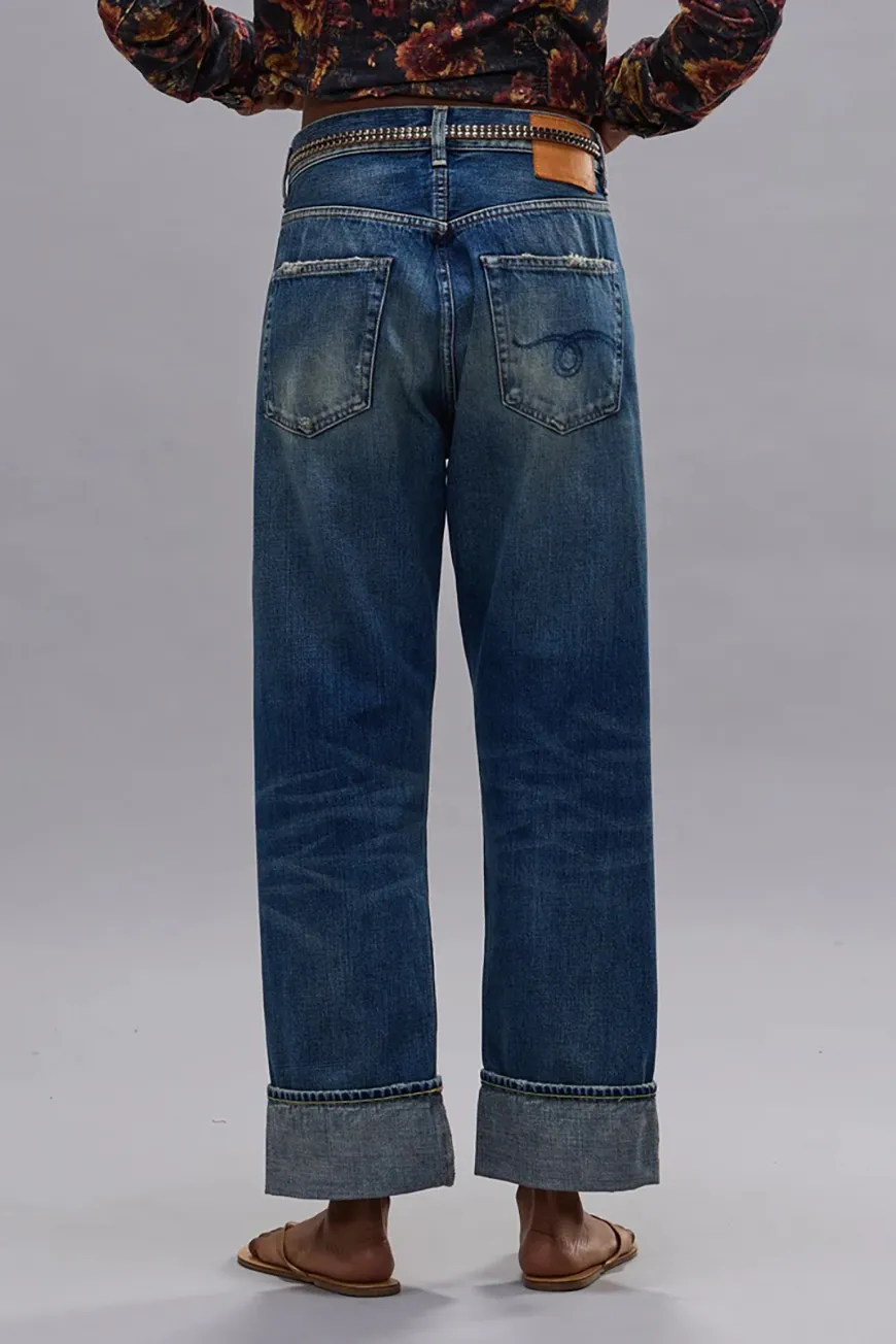 Boutique77 - ג’ינס Cuffed X-Bf – R13WD111D382C – abyss-selvedge-blue – 2