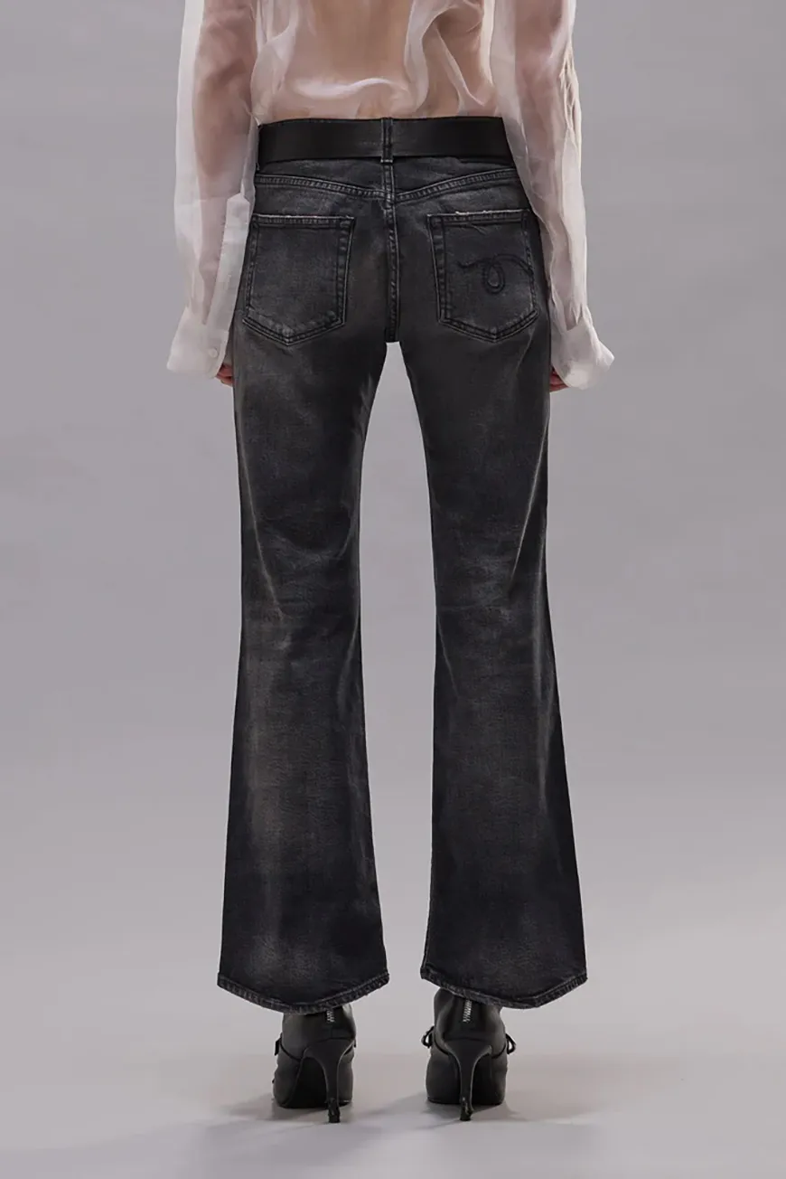 Boutique77 - ג’ינס Joan Cropped Flare – R13WD200D391A – essex-black-stretch – 3