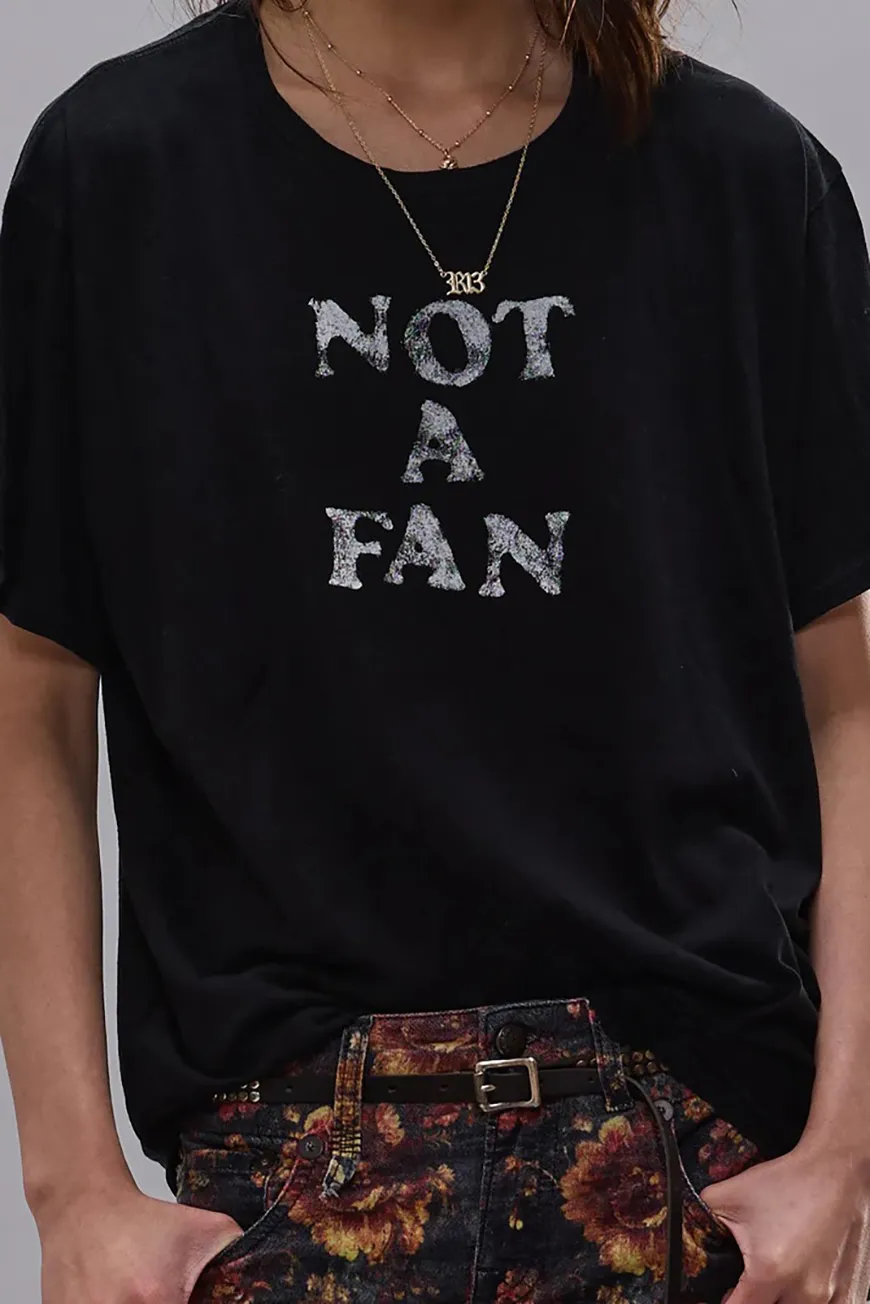 Boutique77 - חולצת טי Not A Fan Boy – R13WK001K124A – black – 2