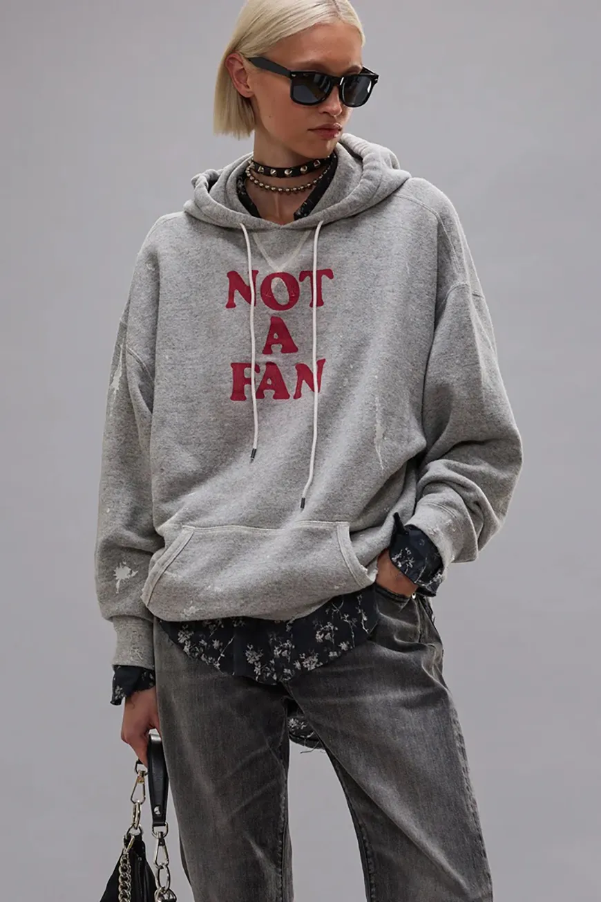 Boutique77 - קפוצ׳ון Not A Fan Oversized – R13WK005K124H – heather-grey – 1