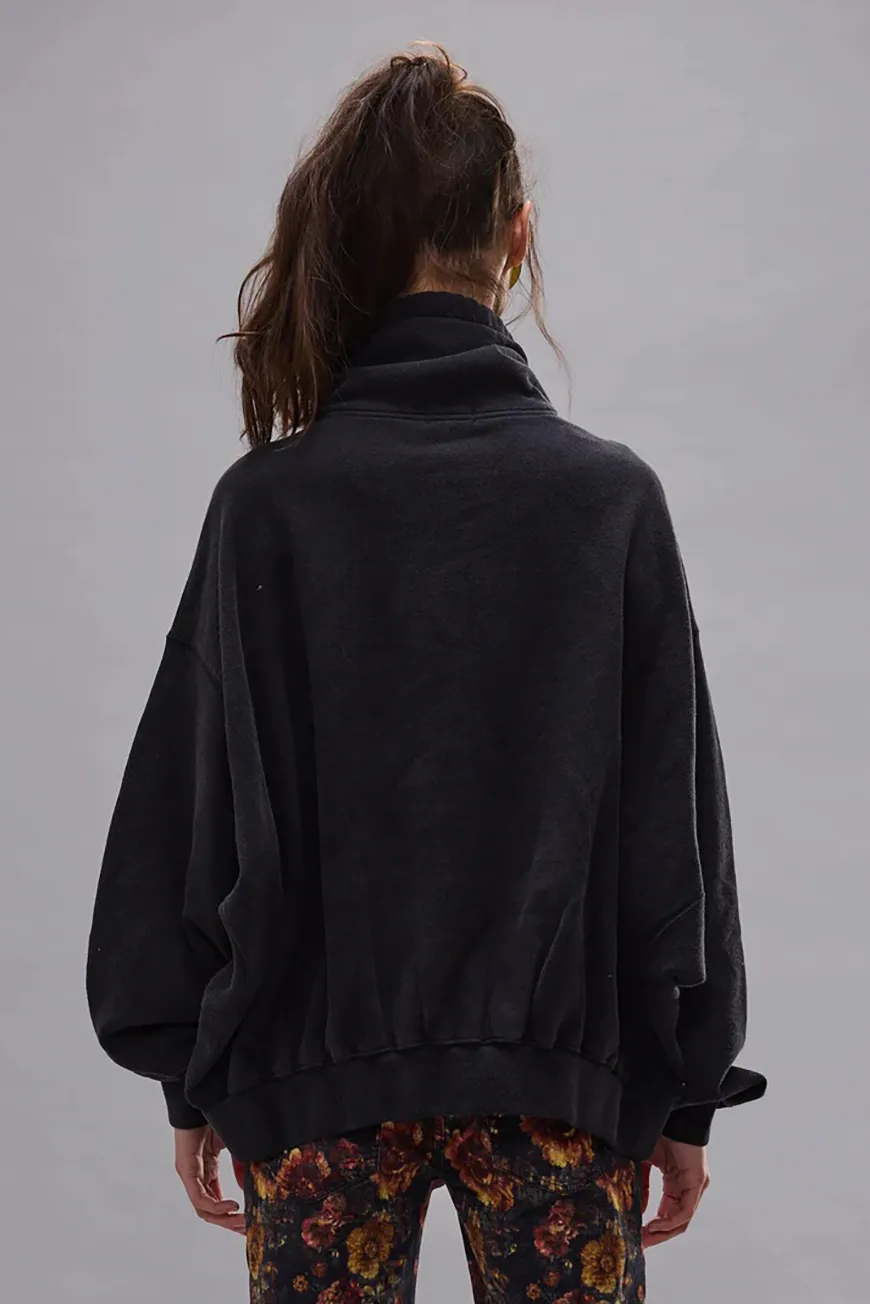 Boutique77 - סווטשירט Funnel Neck Cropped – R13WK255K001A – black – 3