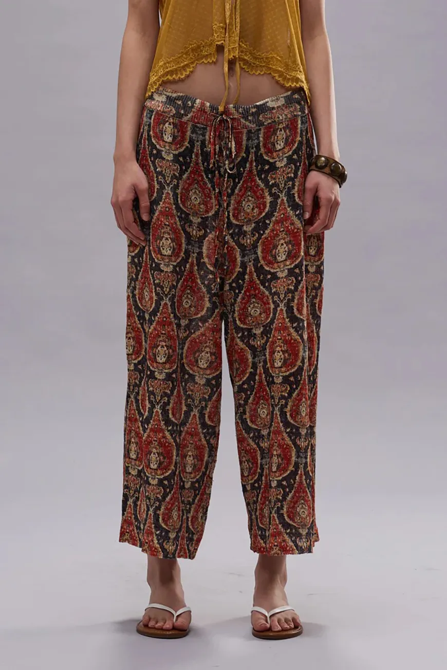 Boutique77 - מכנסיים Printed Cropped Wide Leg Sweater – R13WY340Y250A – black-red-multicolor – 2